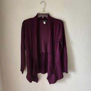 Simply Styled Vintage Burgundy Cardigan Sweater Women Size M Petite Dark Romance